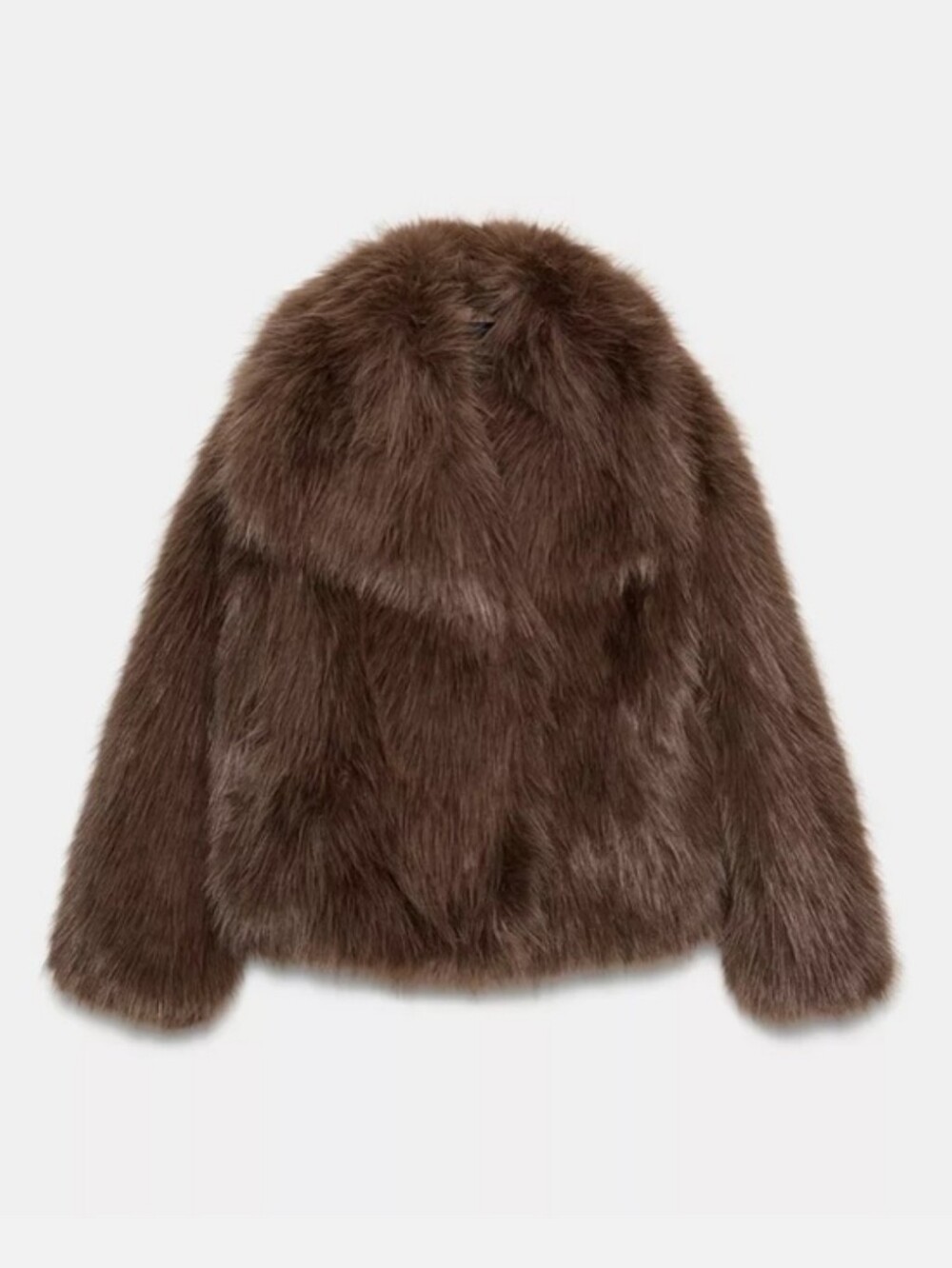 ZARA  FAUX FUR SHORT COAT - Picture 4 of 15
